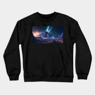 Dramatic Mountain Lights Landscape Crewneck Sweatshirt